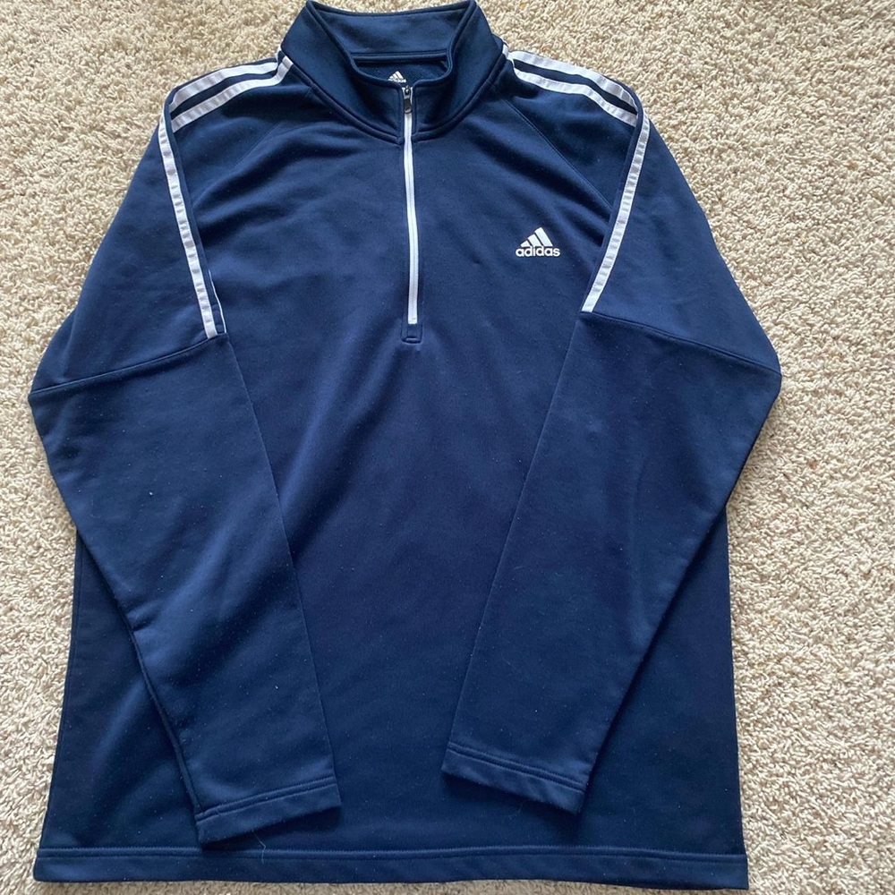 Adidas Men's Navy and White Jacket